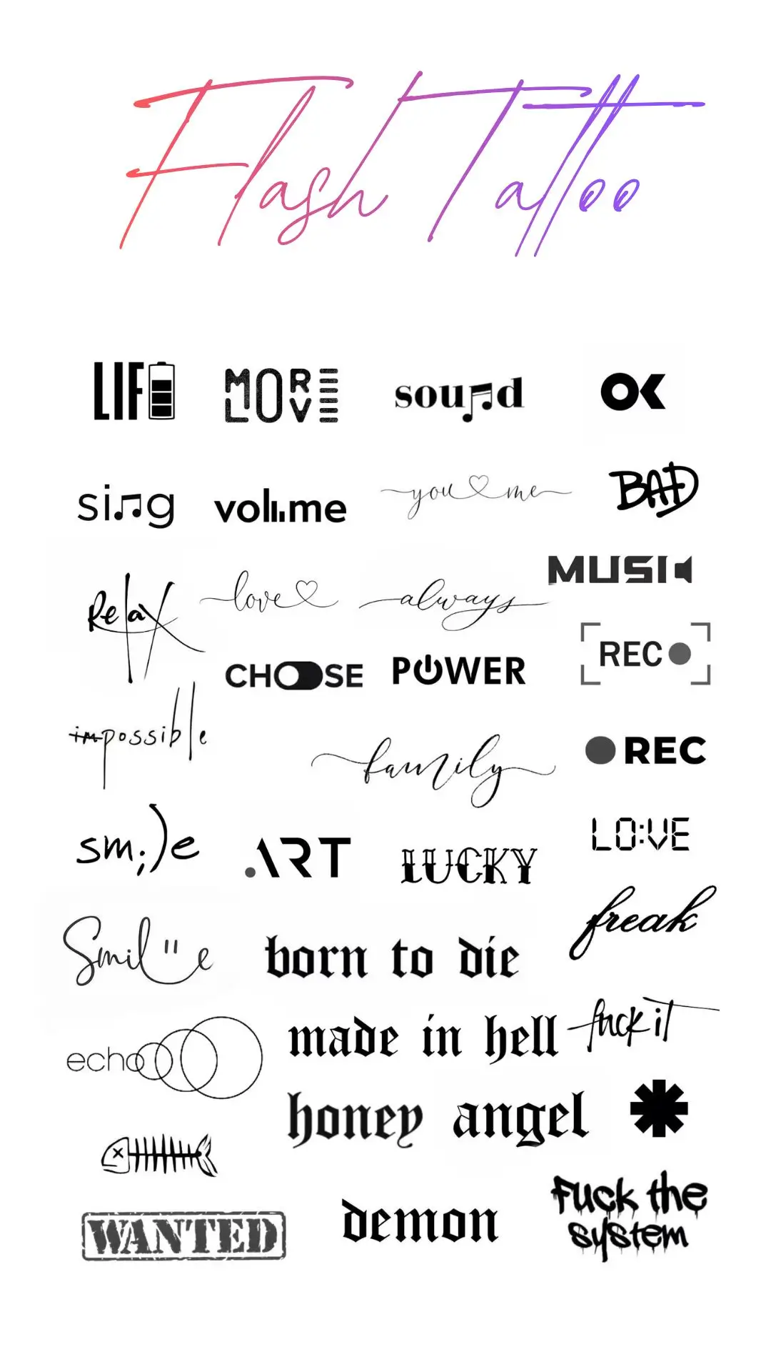 flash tattoos
